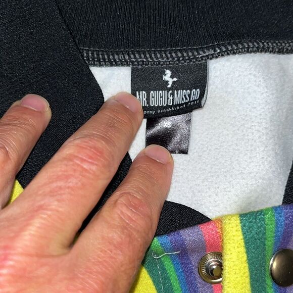 MR GUGU & MISS GO rare Merkeet Merkat rainbow snap baseball city jacket XS LBGTQ - Picture 6 of 6